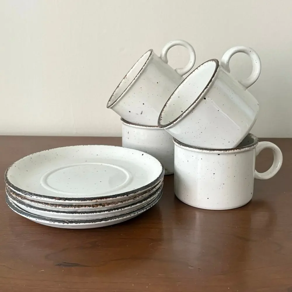 Stonehenge Midwinter Creation Vintage Flat Cup & Saucer 4 Sets